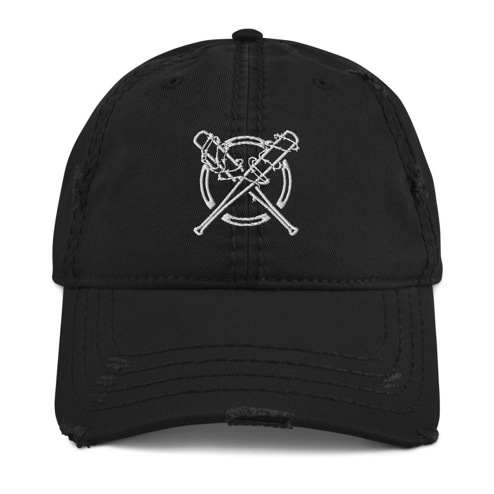 Barbed Wire Bats Distressed Dad Hats