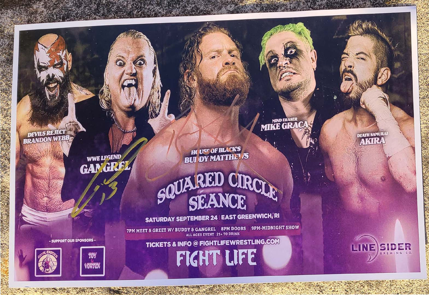 Séance Poster Signed by Buddy Matthews & Gangrel (#2) FIGHT LIFE 5